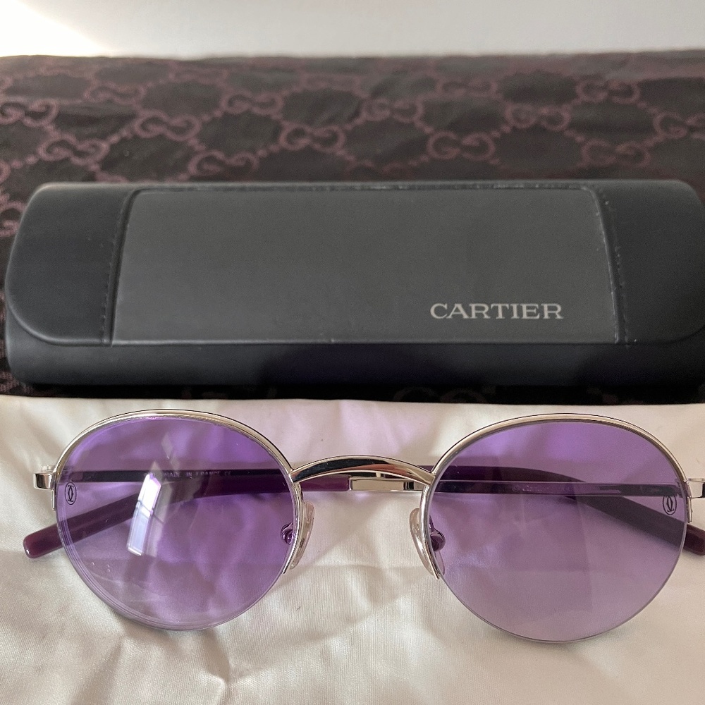VINTAGE CARTIER Silver and Purple Frames
